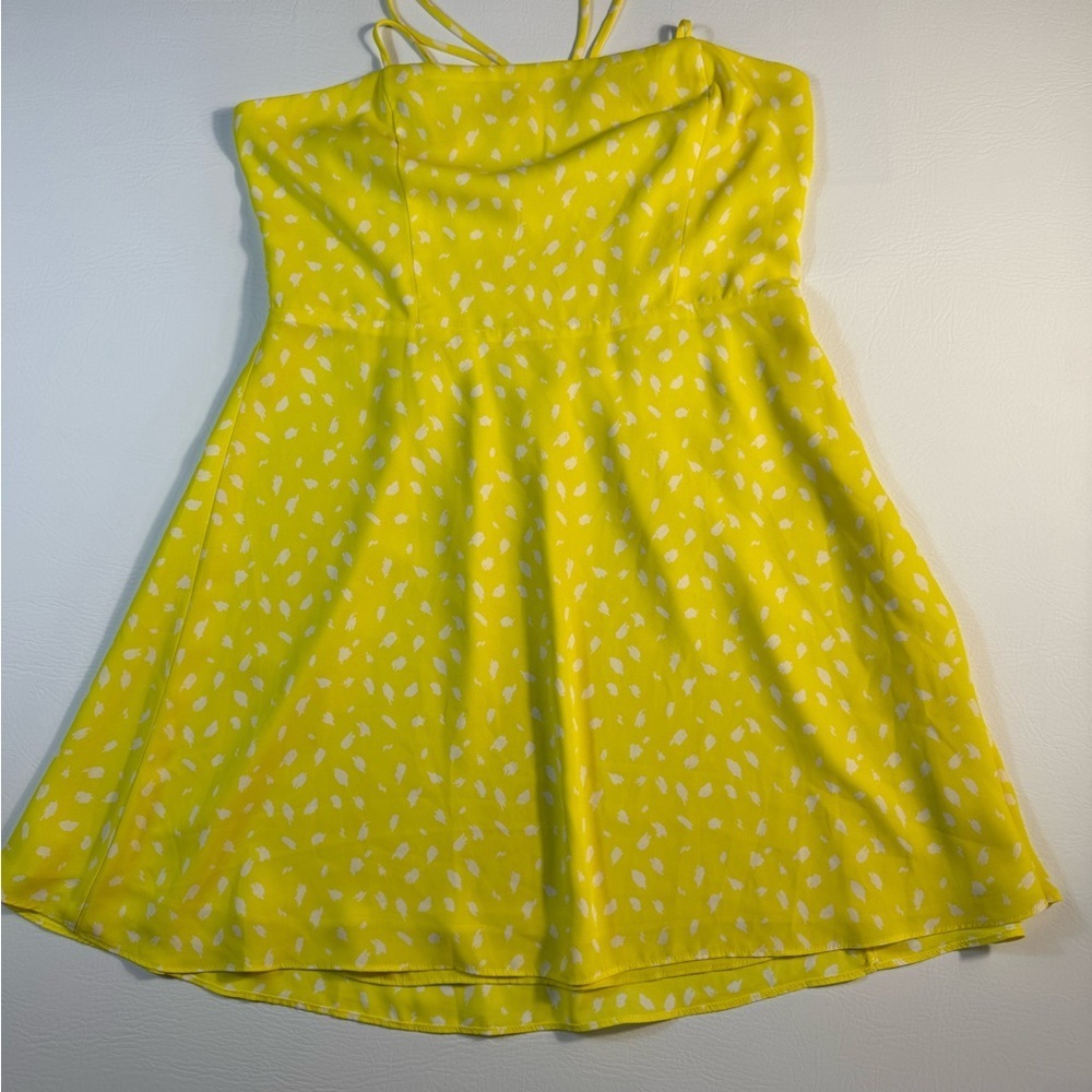 Socialite Yellow Polka Dot Mini Dress XL